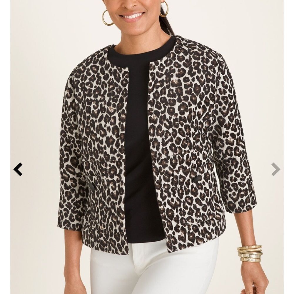 Chico’s NWT size M Jacquard Animal Print Jacket Chico's size 1